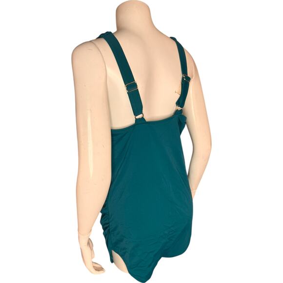 Kim Gravel x Swimsuits For All Surplice Asymmetrical Sarong Moroccan Blue 16 - Picture 6 of 14